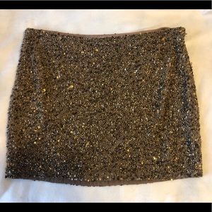 Haute Hippie gold sequin mini skirt